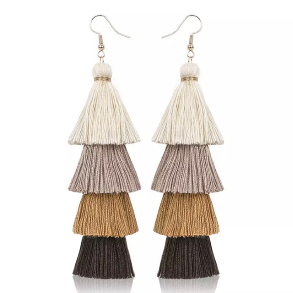 Vintage Boho Multilayer Tassel Fringe Earrings - Picture 2 of 4